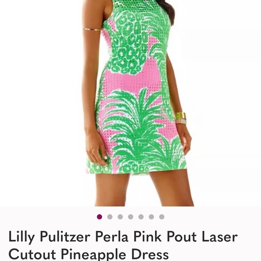 Lilly Pulitzer Green and Pink Pineapple Mini Dress